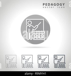 Pedagogy outline icon set, collection of education icons, vector illustration Stock Vector