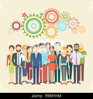 Set of business people, collection of diverse characters in flat cartoon style, vector illustration Stock Vector