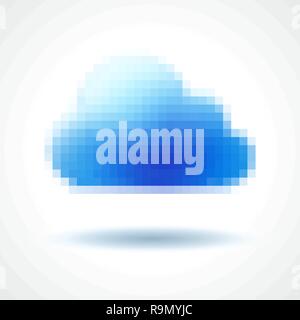 Abstract pixel cloud isolated on white, vector illustration Stock Vector