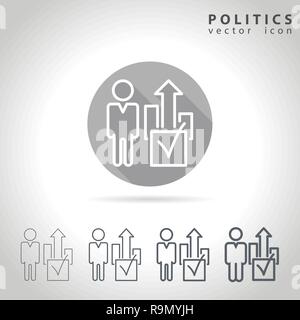 Politics outline icon set, collection voting symbols, vector illustration Stock Vector