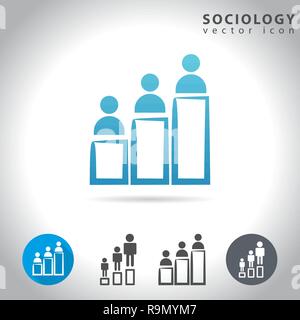 Sociology icon set, collection of human figure charts, vector illustration Stock Vector