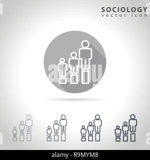 Sociology outline icon set, collection of human figure charts, vector illustration Stock Vector