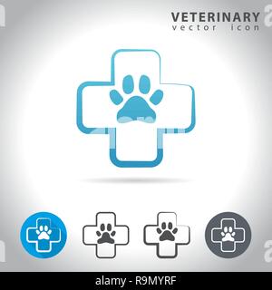Veterinary icon set, collection of pet health icons, vector illustration Stock Vector