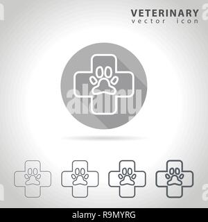 Veterinary outline icon set, collection of pet health icons, vector illustration Stock Vector