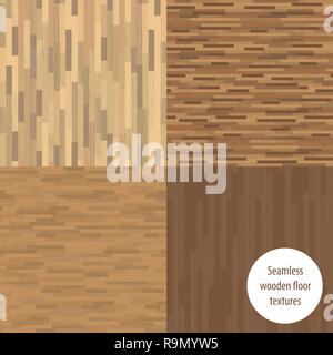 Set of seamless wooden parquet patterns, vector illustration Stock Vector