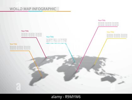 Abstract world map infographic sample, vector illustration Stock Vector