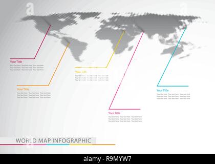 Abstract world map infographic sample, vector illustration Stock Vector
