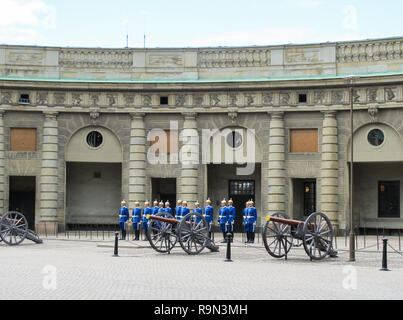 Stockholm/Sweden - May 16 2011: The Royal Guards Ceremony at the Royal Palace of Stockholm Stock Photo