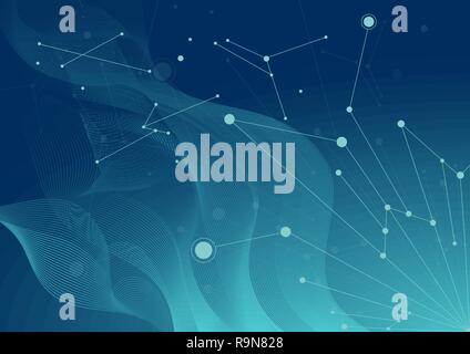 Geometric abstract background with connected lines and dots Stock Vector