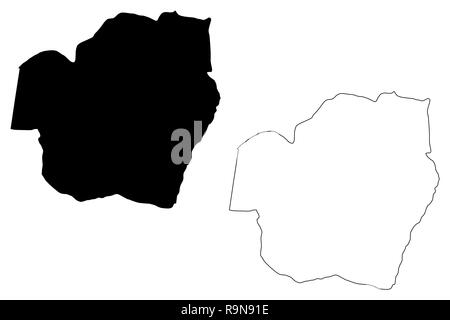Imo State (Subdivisions of Nigeria, Federated state of Nigeria) map vector illustration, scribble sketch Imo map Stock Vector