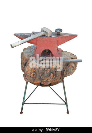 Blacksmith tools on a white background Stock Photo