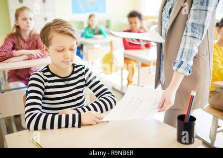 Getting school test back Stock Photo