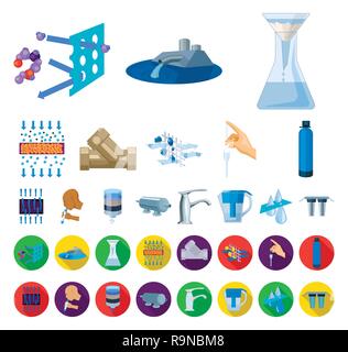 Filters set design cartoon for cleaning information or pour water ...