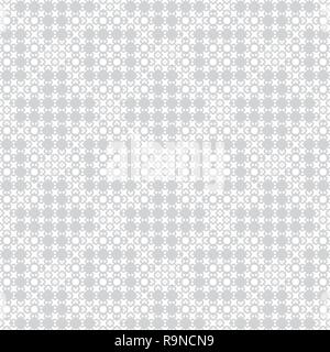 Gray white seamless pattern. Modern geometric texture. Repeating geometrical tiles consisting of rhombuses, dots, crosses. Vector textured background Stock Vector