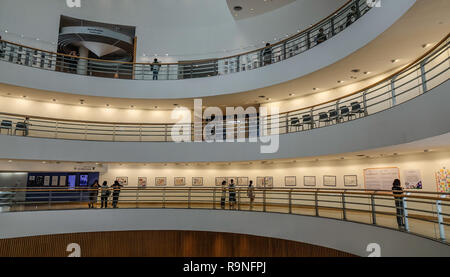 Bangkok, Thailand - Sep 16, 2018. Interior of Bangkok Art & Culture Centre (BACC). Opened in 2008, BACC is a large and eclectic space that has become  Stock Photo