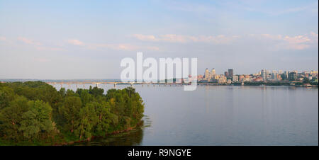 Dnepropetrovsk, panorama of the city, on the banks of the Dnieper river Stock Photo