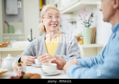 Senior couple having tea Stock Photo