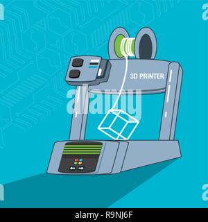 3d printer machine icon vector illustration design Stock Vector