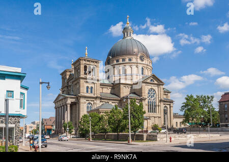Exterior of the Basilica of Saint Josaphat in the Lincoln Village neighborhood Stock Photo