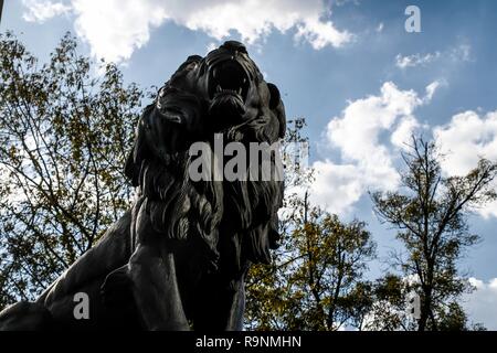 statue or sculpture with lion's name. in the forest of Chapultepec. urban park in Mexico City. (Foto Luis Gutierrez /NortePhoto.com)  estatua o escult Stock Photo