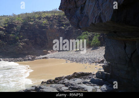 Deserted beach, Eagle Cove, Noosa National Park, Sunshine Coast, Queensland, Australia Stock Photo