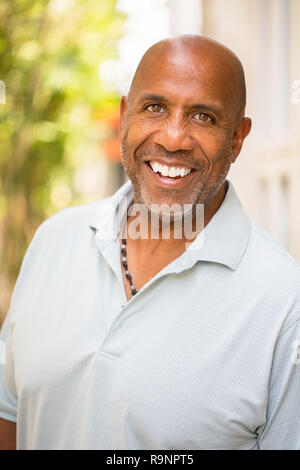 Portrait of a happy mature African American man smiling. Stock Photo