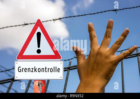 Attention border control Stock Photo