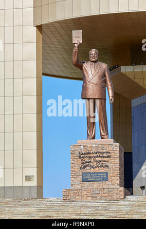 The bronze statue of Dr. Sam Nujoma and Christuskirche is a historic ...
