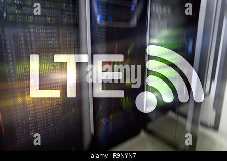 LTE, 5g wireless internet technology concept. Server Stock Photo