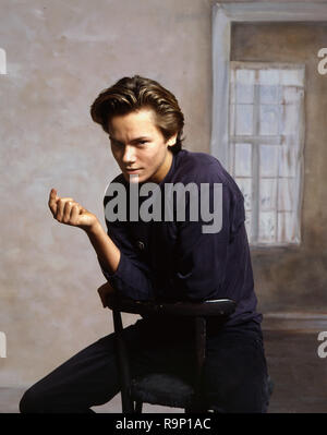 River Phoenix, publicity photo for, 'Running on Empty' 1988 Warner Bros.  File Reference # 33635 773CPC Stock Photo