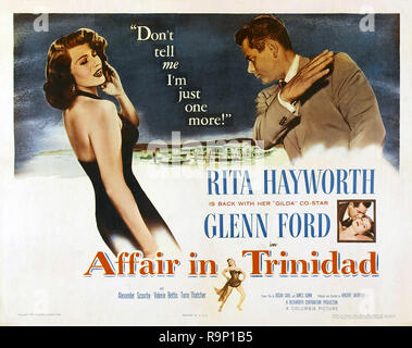 Rita Hayworth, Glenn Ford, 'Affair in Trinidad' (Columbia, 1952). Lobby Card  File Reference # 33635 793THA Stock Photo