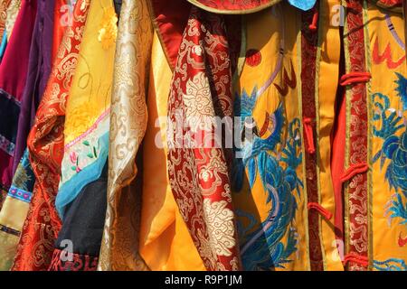 Close-up of Chinese silk robes Stock Photo