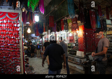 Stalls on Lanes Through Jerusalem Old City in Israel Stock Photo