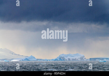 Giant Icebergs off the Antarctic Coast Stock Photo