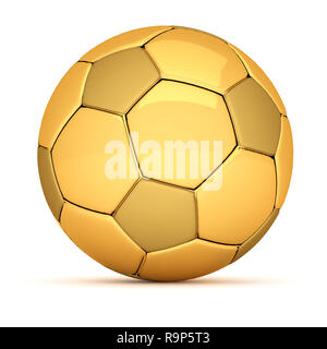 Gold soccer ball isolated on white background Stock Photo - Alamy