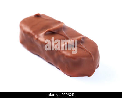 brown chocolate bounty bar on white surface sweets food. Stock Photo