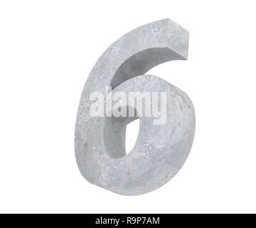 3D rendering concrete number 6 six. 3D render Illustration Stock Photo ...