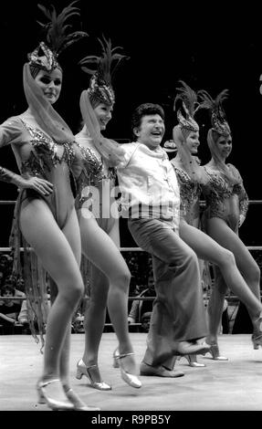 Liberace at WWE's Wrestlemania 1 at Madison Square Garden in New York City on March 31, 1985. Photo By Adam Scull/PHOTOlink/MediaPunch Stock Photo