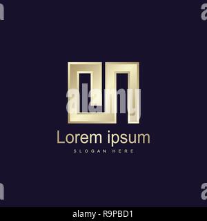Initial Letter ON Logo Template Vector Design Stock Vector