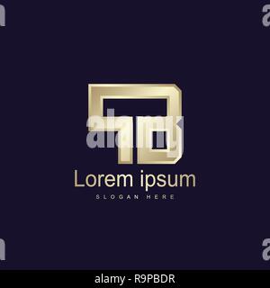 Initial Letter PB Logo Template Vector Design Stock Vector