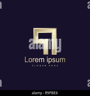 Initial Letter PI Logo Template Vector Design Stock Vector