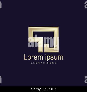 Initial Letter PJ Logo Template Vector Design Stock Vector