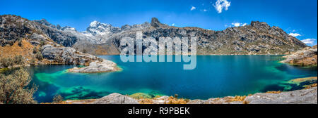 Laguna Churup in Huascaran National Park in Peru. Stock Photo