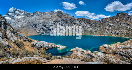 Laguna Churup in Huascaran National Park in Peru. Stock Photo