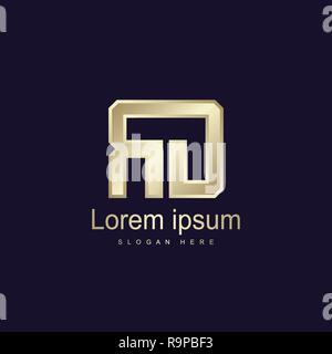 Initial Letter RD Logo Template Vector Design Stock Vector