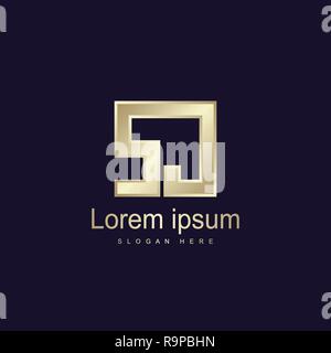 Initial Letter SJ Logo Template Vector Design Stock Vector
