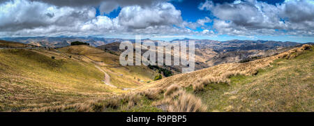 The picturesque landscape on the drive to Quilotoa in Ecuador. Stock Photo