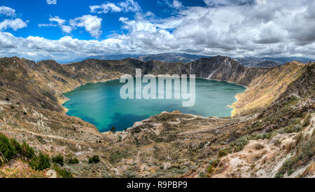 Quilotoa lake in the Ecuador. Stock Photo