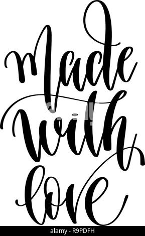 made with love - hand lettering inscription text Stock Vector