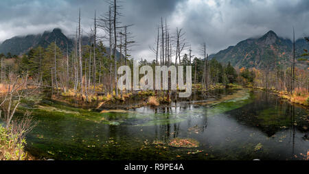 Tashiro Pond in Kamikochi, Japanese Alps, Chubu Sangaku National Park Stock Photo